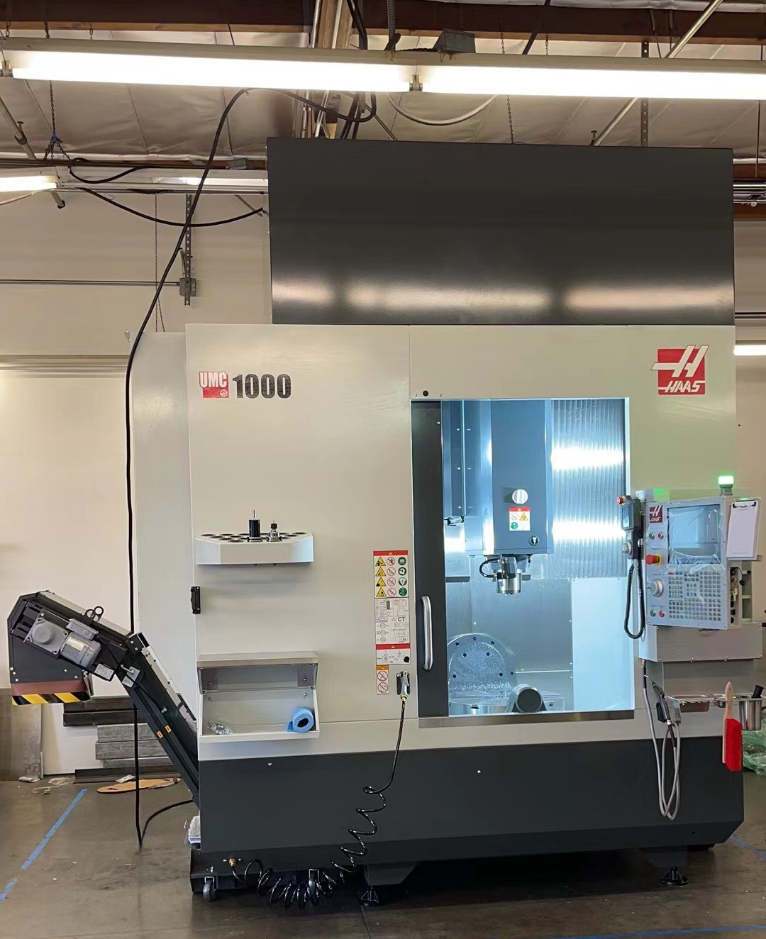 CNC machined components in production